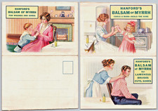 Hanford's Balsam Of Myrrh For Wounds Sores Antique Folding Advertising Postcard picture