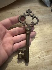 Victorian Castle Key Door Cast Iron Skeleton Collector Patina Cathedral METAL picture