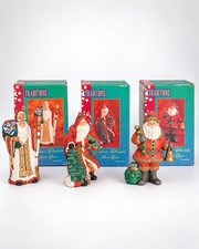 Vintage Style Santa Claus Christmas Figurines – Set of 3 Holiday Decor picture