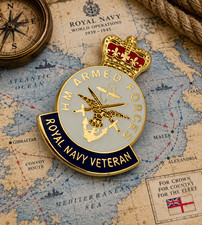 Vintage Armed Forces Royal Navy Veterans Badge - In Excellent Condition picture