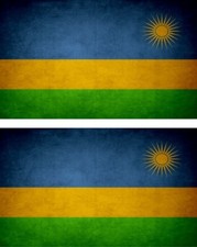 2x Sticker flag vinyl country vintage RWA rwanda picture