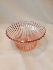 Vintage Anchor Hocking Queen Mary Bowl Pink Depression Glass 5