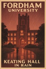 🌧️ Fordham University Poster - Keating Hall in Rain - 24x36” 200 GSM Paper 🗞️ picture