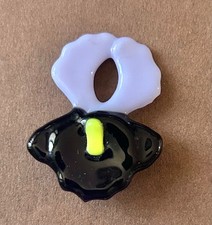 Large Vintage Handmade Studio Art Fused Glass Flower Button - Signed Kay '96 picture