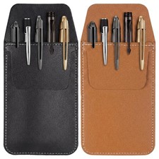 2 PCS Pocket Protector, PU Leather Pockets Pen Holder Organizer Pouch Pockets picture