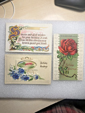 3 Antique 1910s  Embossed Postcards Germany Birthday Greetings picture