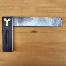 Vintage STANLEY No. 20   Wood & Brass Try Square, MADE IN U.S.A. picture