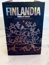 Vintage Finlandia Vodka Set Tapio Wirkkala Bottle 2 Iittala Ultima Thule Glasses picture