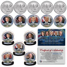 2025 LIVING PRESIDENTS Signature Series U.S. Washington DC Quarters 5-Coin Set picture