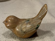 Vintage Malco Ceramic Bird Figurine Glazed Brown Songbird Collectible Home Decor picture