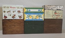 Vintage Recipe Box Lot 1938 Wooden Ohio Art J Chein Syndicate Metal Tin Ephemera picture