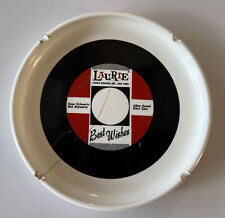 Vintage Laurie Records Inc NY Best Wishes 6.5” Red White Black Ashtray Schwartz picture