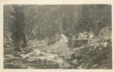 c1910 Rapids Hill Canyon, Estes Park CO Real Photo Postcard RPPC River Auto Road picture