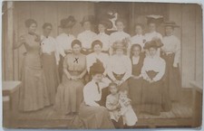 Vintage RPPC Real Photo Group Women Postcard Antique Dresses Hats picture