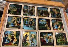 Rare Complete Set 12 Antique Magic Lantern Slides Beauty &the Beast Cinderella picture