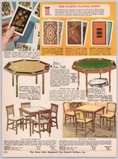 Vintage 1960s KEM Playing Cards & DURHAM Furniture Print Ad Bennett Brothers picture