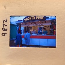 Vintage 1972 35mm Slide Pronto Pups Food Stand Carnival Fair Concession picture