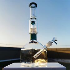 14 Inch Square Base Tire Filter Rare Design Glass Water Pipe Bong Hookah 14MM picture