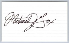Michael J Fox Autograph Signed Index Card Actor Back to the Future picture