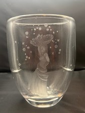 Vtg Orrefors Öhrström Crystal Vase Engraved Semi-nude Lady Carrying Fruit Basket picture