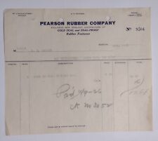1900's Pearson Rubber Company Invoice Letterhead Boston, Massachusetts picture
