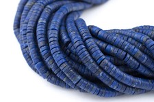 Sliced Cylinder Heishi Lapis Lazuli Beads 4mm Afghanistan Blue Gemstone picture
