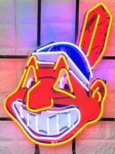 New Cleveland Indians Chief Wahoo HD ViVid Neon Sign 20