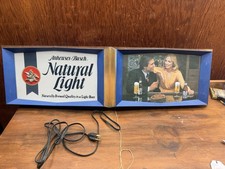 1980’S NATURAL LIGHT BEER LIGHT UP SIGN ANHEUSER BUSCH 35.5” X 11” NATTY LIGHT 2 picture