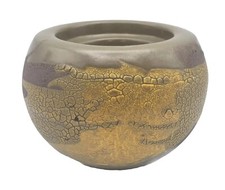 HAEGER Earth Wrap Pottery Orb MCM Candle Holder Original Sticker Htf Form Vtg picture