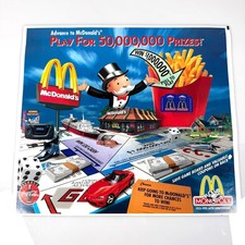 Vintage 1995 McDonald's Monopoly 60th Anniversary Game Board w/ Pieces, SEGA GG picture