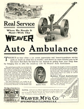 1921 Original Weaver Auto Ambulance Towing Ad. Springfield, Illinois picture