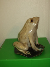 Large & Heavy Frog Toad Pottery Ceramic Garden - Intentional Crackle -  7