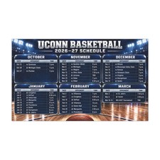 UCONN Huskies NCAA 2026-27 Basketball Magnet Schedule 7.5x4.5 picture