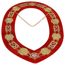 MASONIC GROTTO CHAIN COLLAR WITH RED BACKING picture