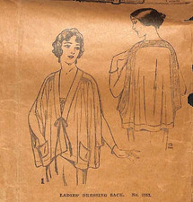 Rare Antique 1920s Ladies Dressing Smock Pictorial Pattern 2187 Bust 36 Complete picture