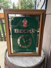 BRAND NEW IN THE BOX Rare Vintage Beck’s Beer Imported Germany Clock Mirror Sign picture