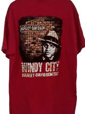 harley davidson Chicago Illinois windy City Tshirt Red XL Al Capone picture