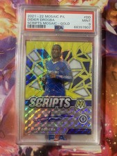 2021-22 Panini Mosaic PL Didier Drogba Scripts Gold Auto 10/10 SM-DD PSA 9 picture