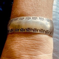 Signed Old Pawn Native Navajo Sterling Silver 37 Thunderbirds Cuff Bracelet picture