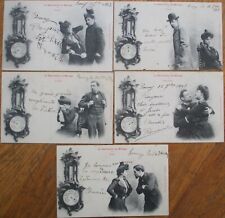Bergeret Barometer/Barometre du Menage 1903 SET OF FIVE French Fantasy Postcards picture