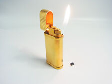 Cartier Gas Lighter Gold Godron w/2p flint All Working picture