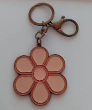 Pink Petal Flower Keyring Clip Keychain Metallic picture