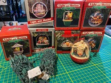 Vintage Hallmark Keepsake Ornament Lot Light & Motion 7pc TESTED w/ Light String picture