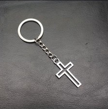 Hollow Cross Design Religious Keychain Gift Key Chains Ring Gift Jesus Loves You picture