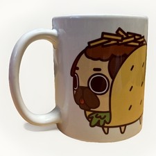 Puglie Mart Taco Pug Coffee Mug 12oz. Cartoon Graphic Pre-owned picture
