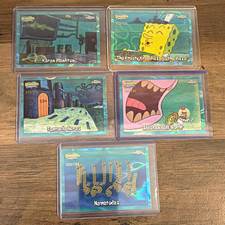 Topps SpongeBob SquarePants Chrome 2025 5 Card Lot #30 #34 #73 #106 #143 picture