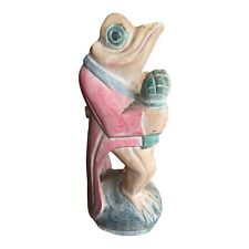 Vintage Hand-Carved Wooden Frog Figurine - Made in Indonesia, 12” x 4” picture