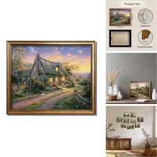 Huashi Art Vintage Framed Wall Art Country Cottage Painting Canvas Print picture