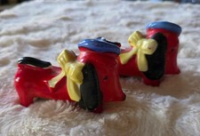 Vintage Japan French Weiner Dog Wearing Berets Salt Pepper Shakers picture