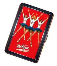 Vintage SODA POP ad art Retro CHEERLEADERS Cigarette Case Wallet picture